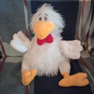 GANZ Webkinz Chicken Plush Fluffy White and Yellow Stuffed Bird